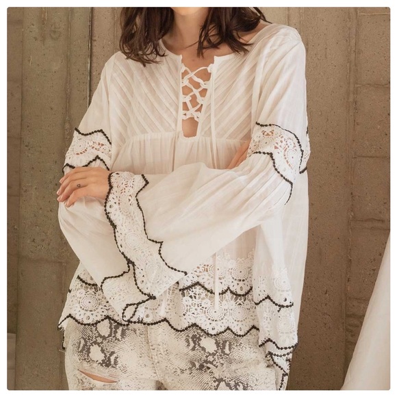 POL Ivory Plaid Babydoll Top - Picture 6 of 13